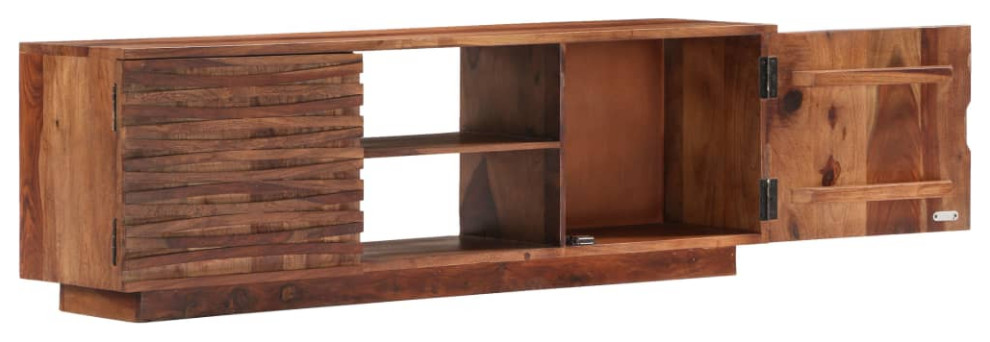 vidaXL TV Stand TV Unit Sideboard TV Console Media Cabinet Solid Sheesham Wood   Transitional   Entertainment Centers And Tv Stands   by VirVentures  Houzz