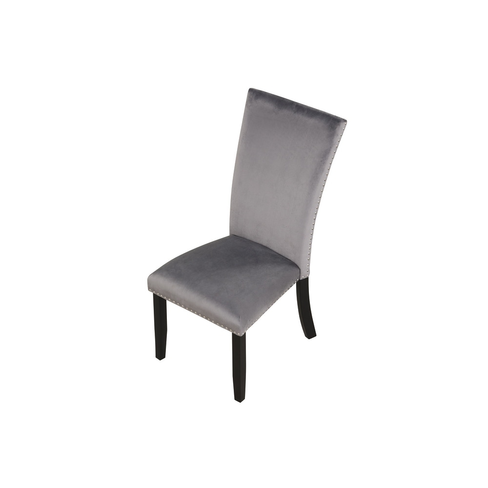 Velvet upholstered Chairs with Nailhead trimmed  Rubber Wood Legs