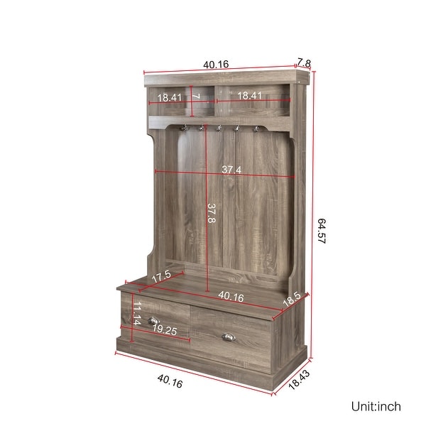 Open Wardrobe with Two Drawers - - 37157433