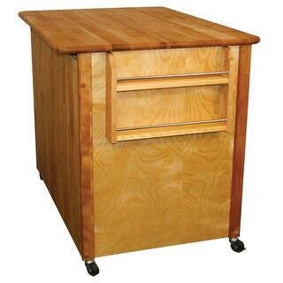 Catskill Craftsmen Natural Kitchen Cart with Butcher Block Top 54230