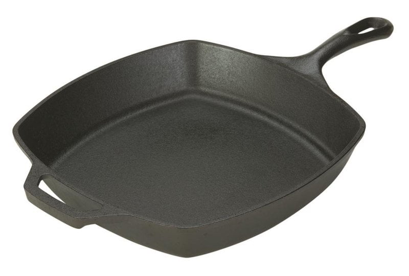 Lodge Cast Iron Logic L8SQ3 Pre-Seasoned Cast Iron Square Skillet 10 1/2"