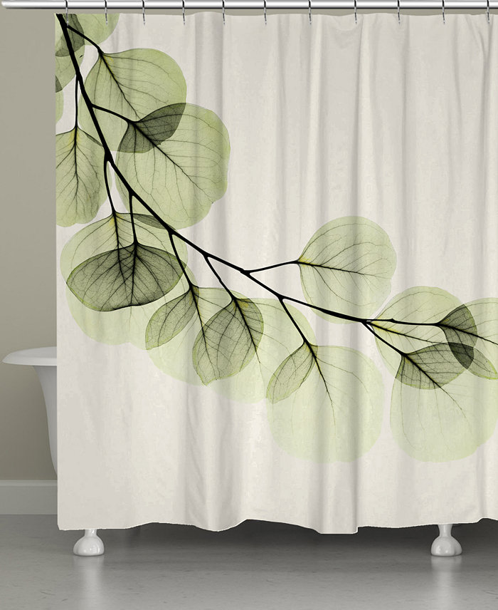 Laural Home Green Leaves Shower Curtain