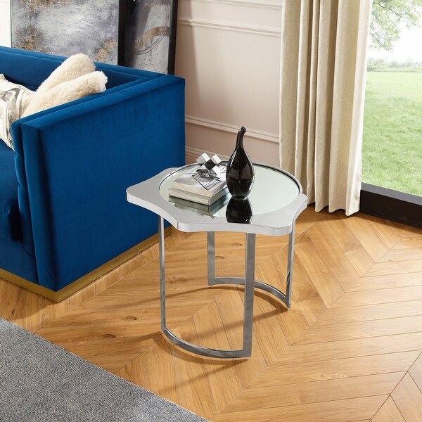 Keshav Mirrored Top End Table