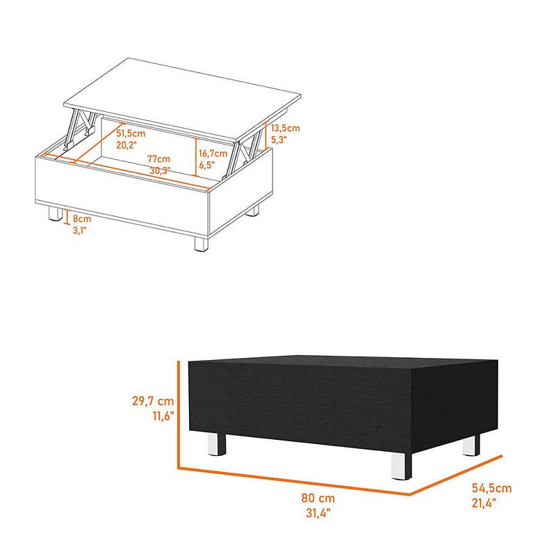 Brooklyn  Kitchen Island， Three Concealed Shelves