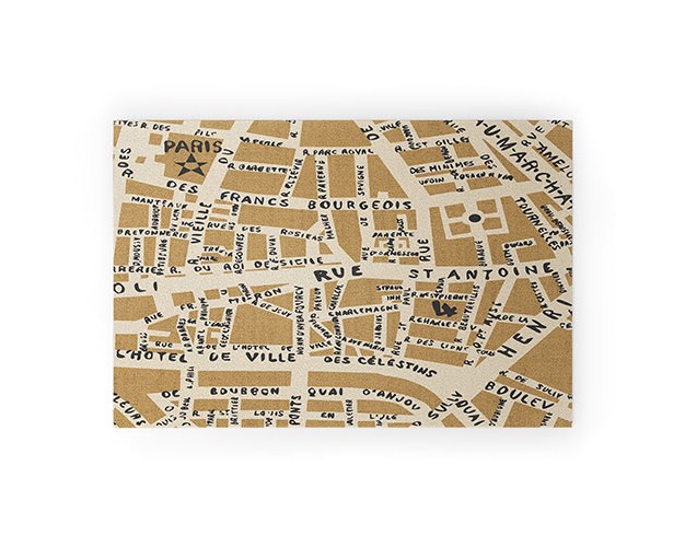 Holli Zollinger Paris Map Rustic Looped Vinyl Welcome Mat Society6