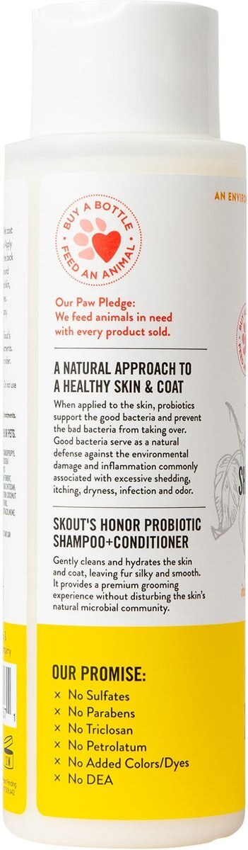 Skout's Honor Probiotic Honeysuckle Pet Shampoo and Conditioner， 16-oz bottle