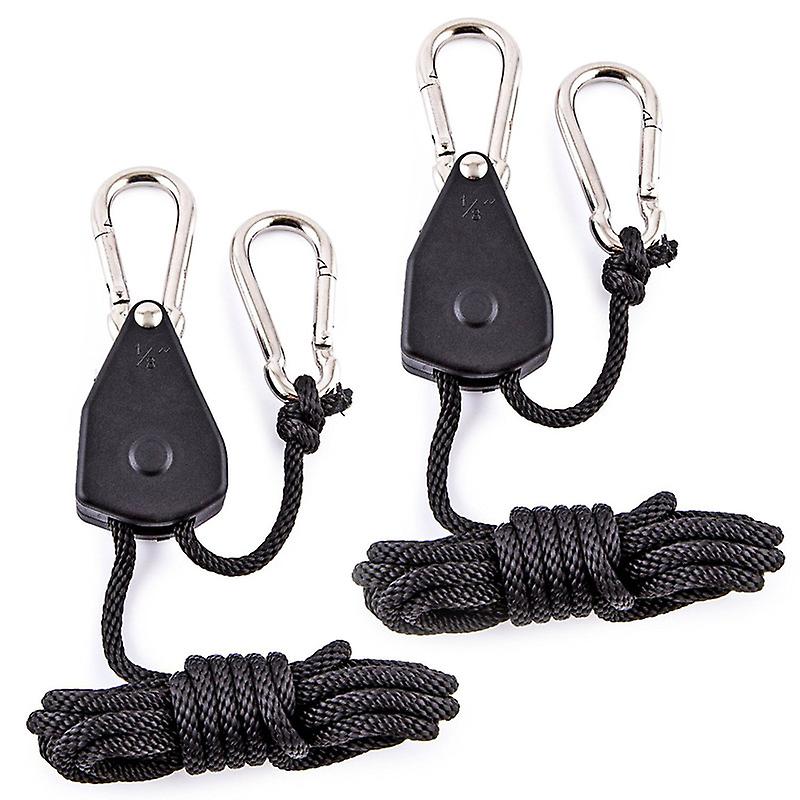 A Pair Camping Hiking Pulley Rope Ratchet Hanger Outdoor Tools  Edc Survival Equipment Tent Light Hanging Hook