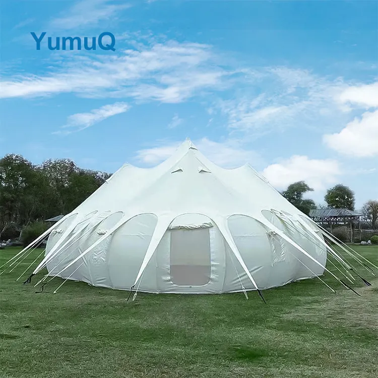 YumuQ High Quality Double Layers Event Luxury Outdoor Camping Glamping Cotton Bell Tents Hotel Waterproof For Sale