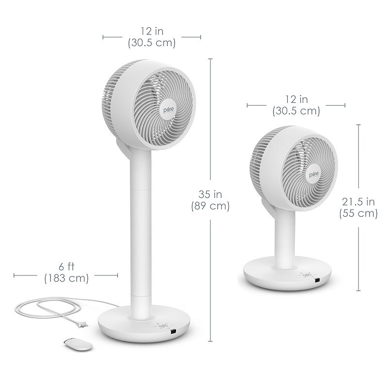 Pure Enrichment 2-in-1 Circulating Floor and Desk Fan