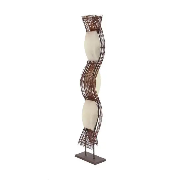 Brown Bamboo Coastal Floor Lamp 67 x 17 x 7 - 17 x 67