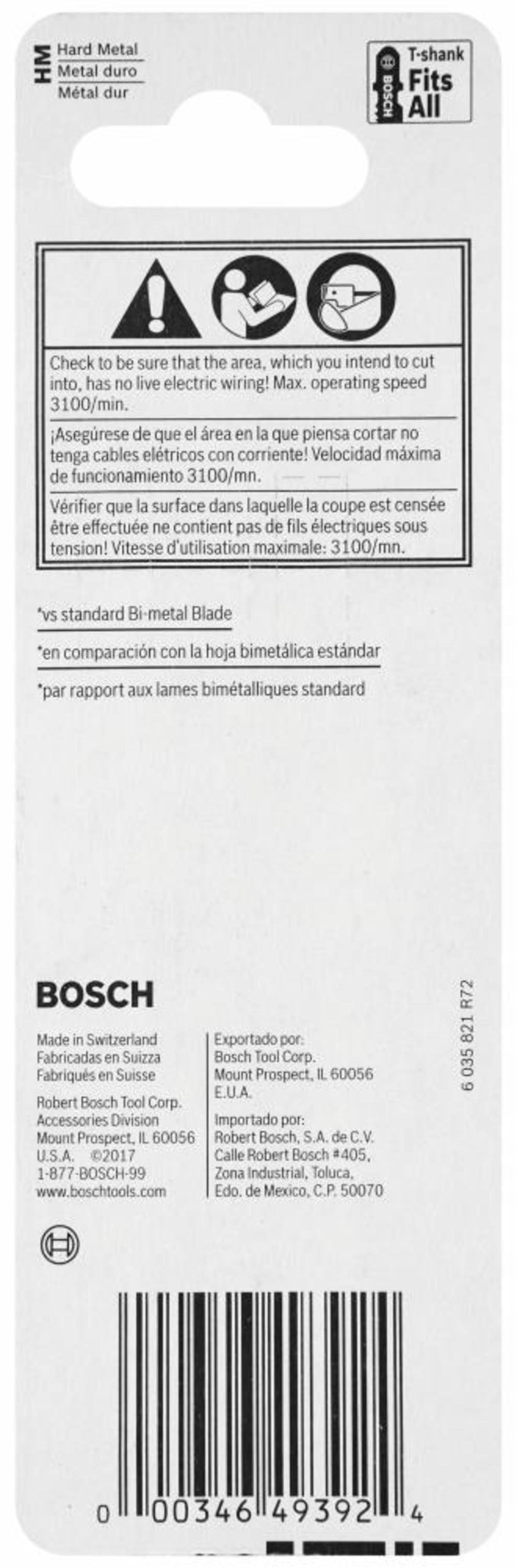 Bosch Jig Saw Blades 3pc 3 5/8