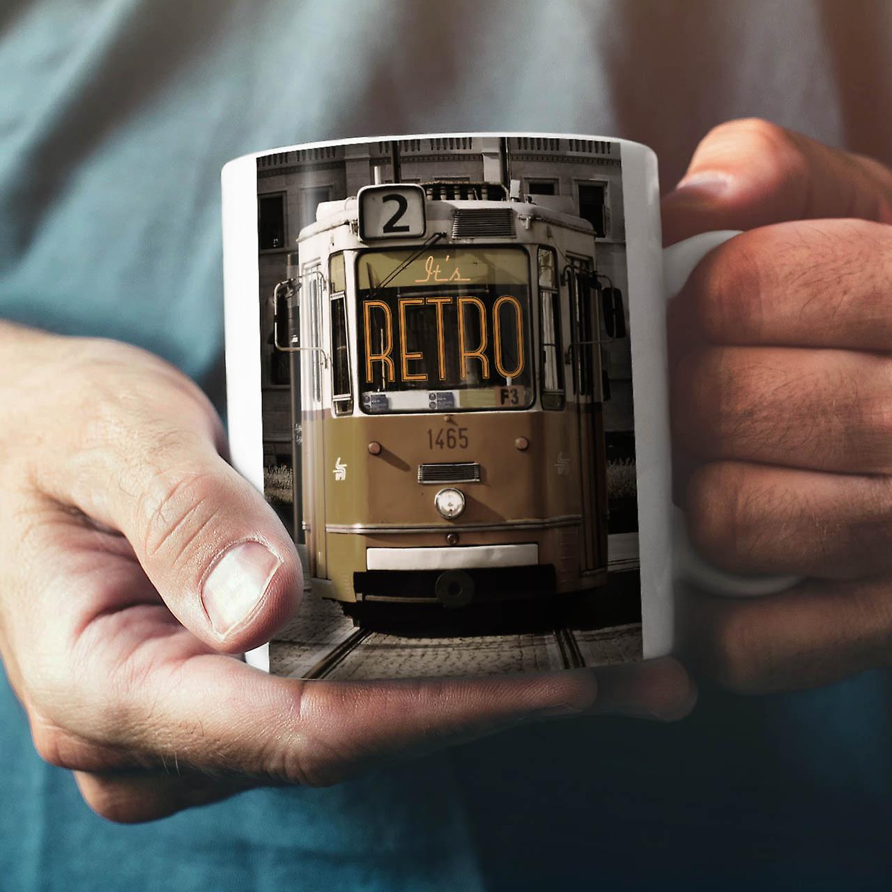 Retro Old Tram NEW White Tea Coffee Ceramic Mug 11 oz | Wellcoda