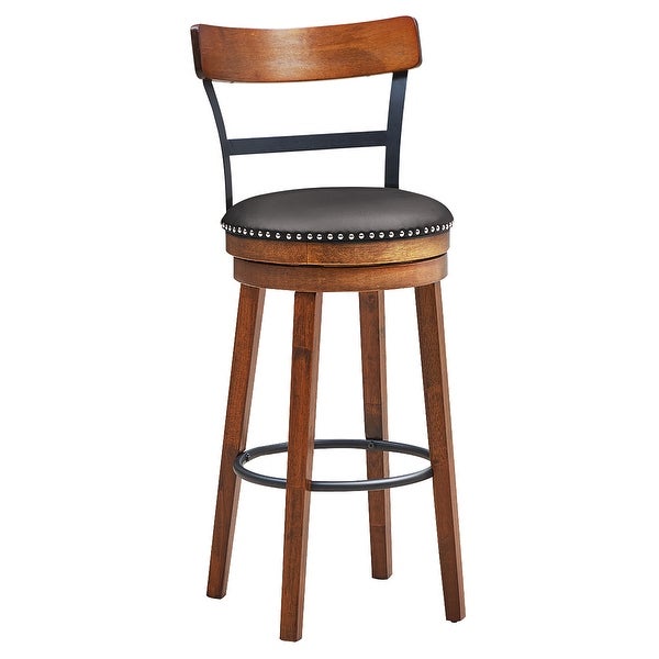 Counter Height Bar Stools Swivel Stools with Leather Padded Seat