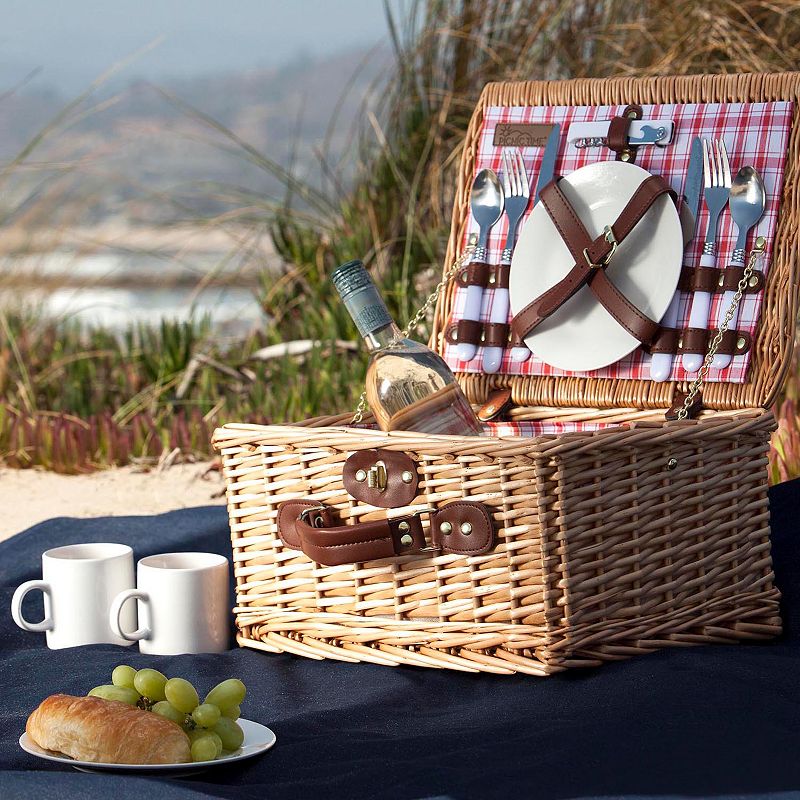 Picnic Time Red and White Plaid Catalina Basket