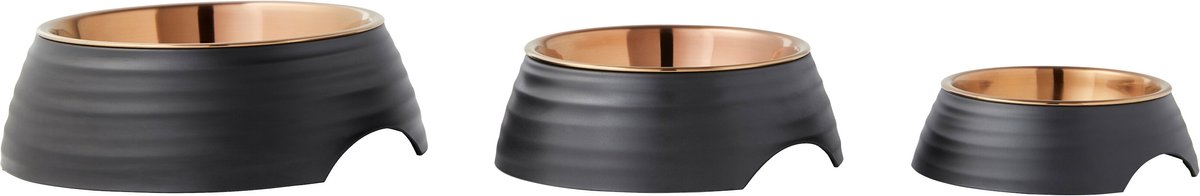 Frisco Matte Black Design Light Copper Stainless Steel Dog and Cat Bowl