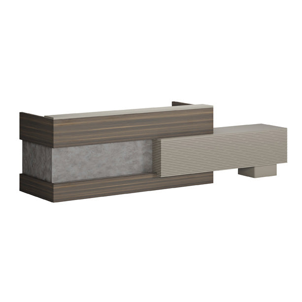 KASPER Reception Desk Right Panel 2.8M - Chocolate & Charcoal Grey