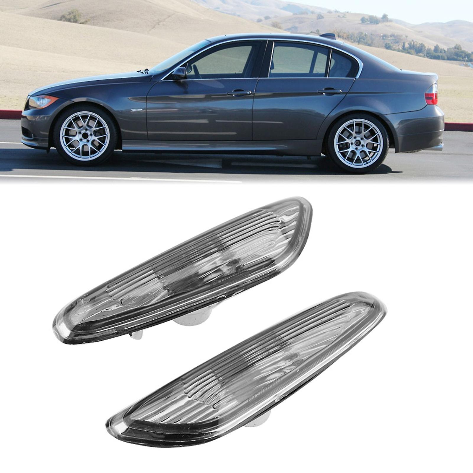 2pcs Side Marker Turn Signal Lights No Bulb For E90 E91 E92 E93 3 Series 2006-2011 (gray)