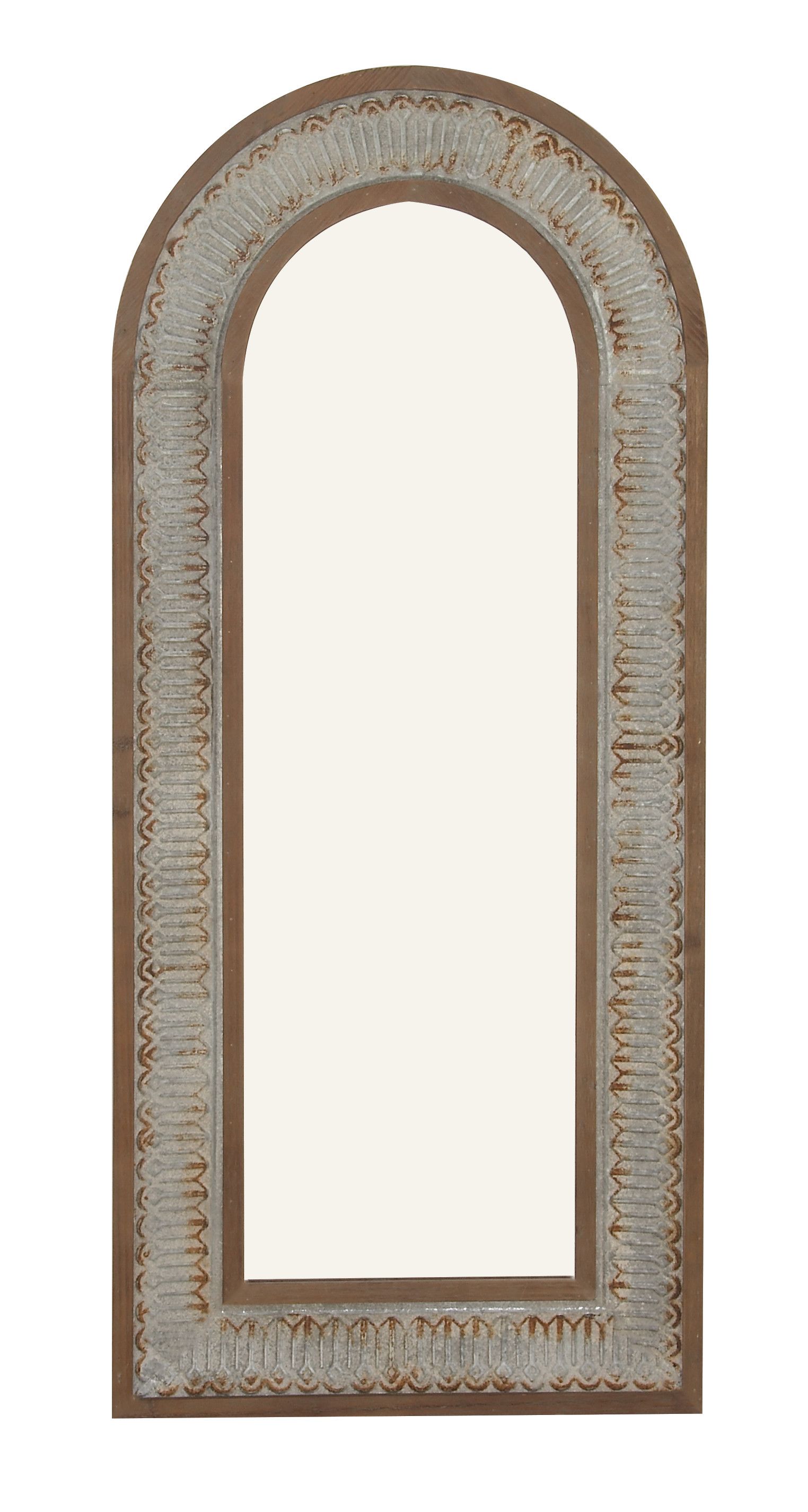 Gold Farmhouse Wood Wall Mirror 59 x 26