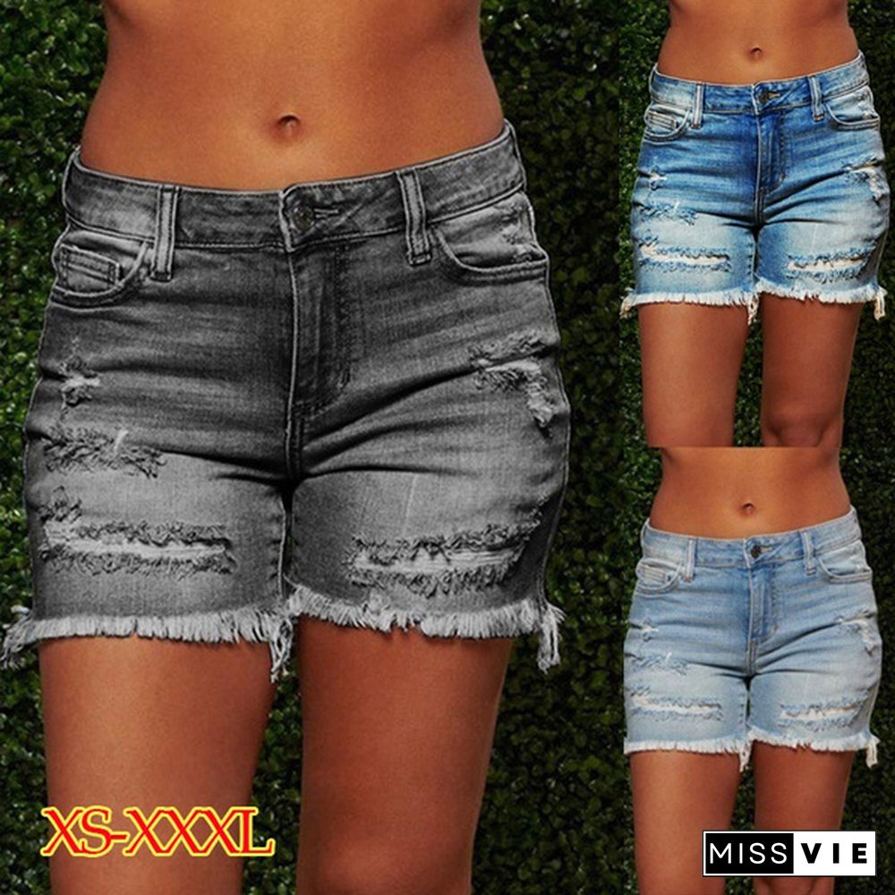 New Women Fashion Shorts Summer Pants Denim Shorts Skinny Shorts Casual Shorts Jeans Slim Shorts Plus Size