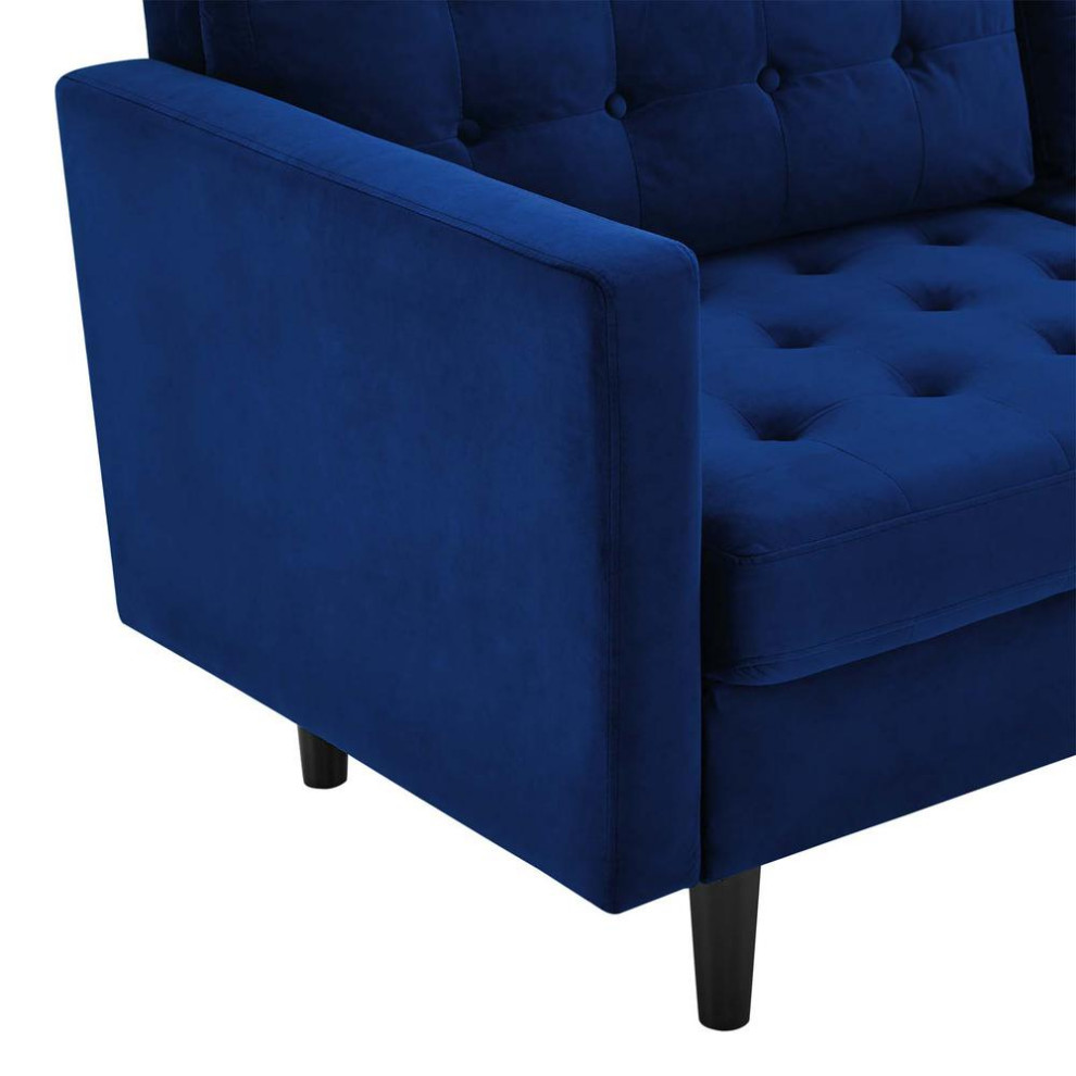 Exalt Tufted Performance Velvet Sofa   Contemporary   Sofas   by BisonOffice  Houzz