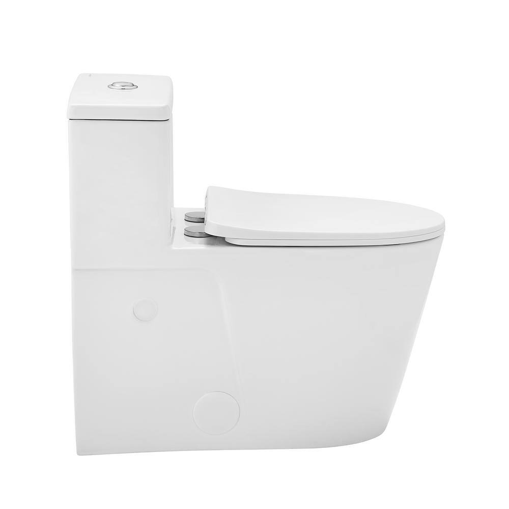 Swiss Madison Arles 1-piece 1.11.6 GPF Dual Flush Elongated Toilet in Glossy White Seat Included SM-1T259