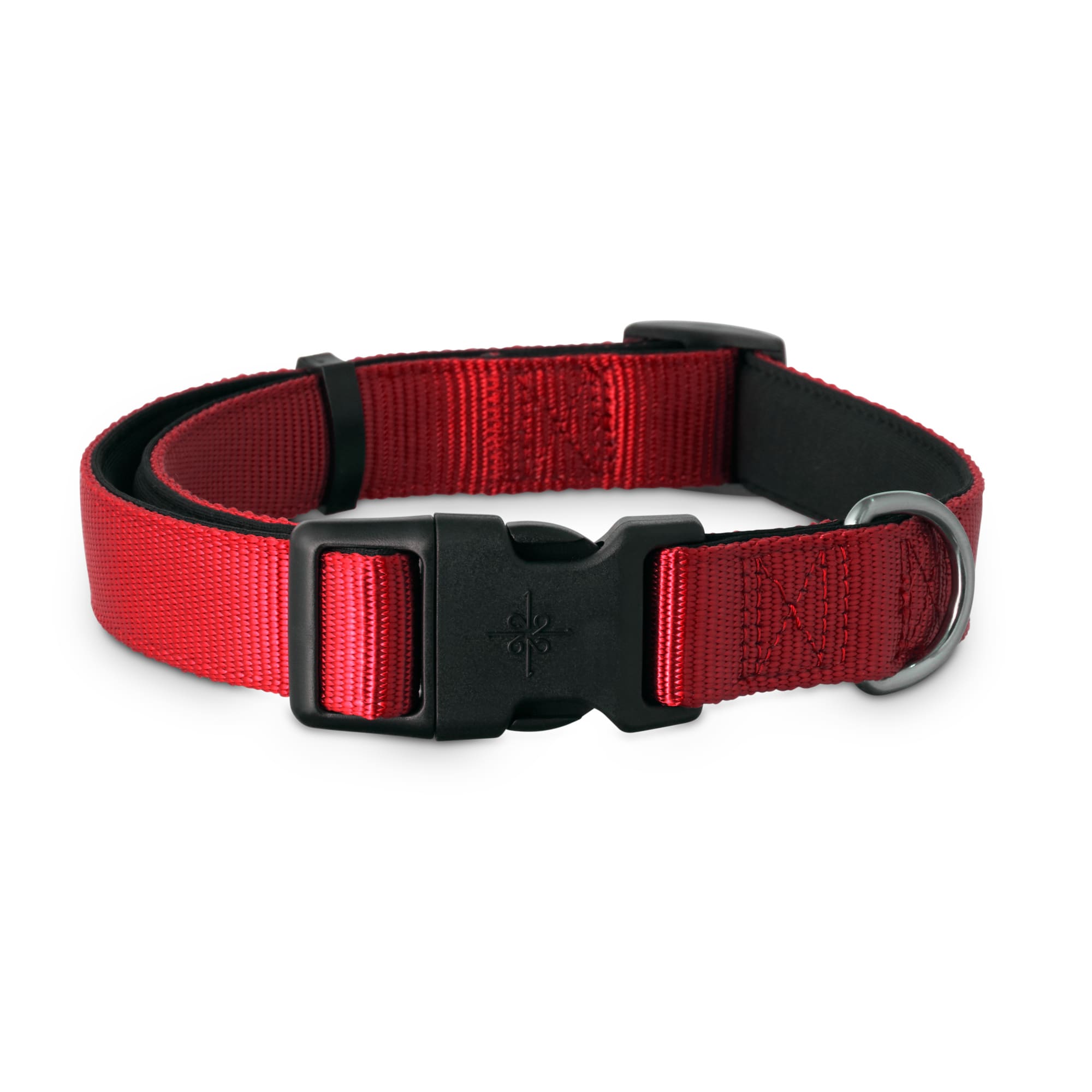 YOULY Red Neoprene Padded Dog Collar， Medium