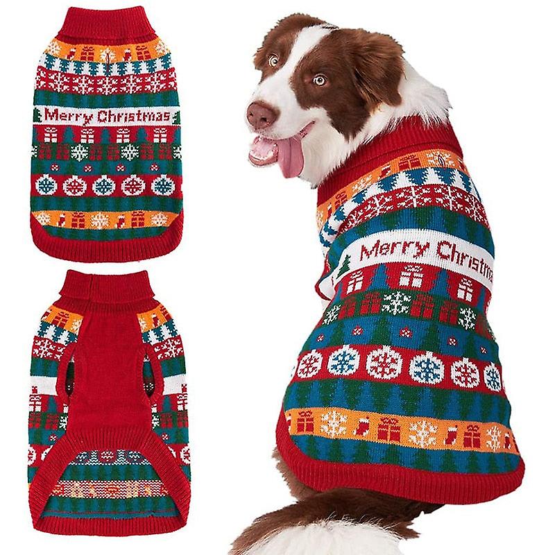 Snowflake christmas knitted dog sweater