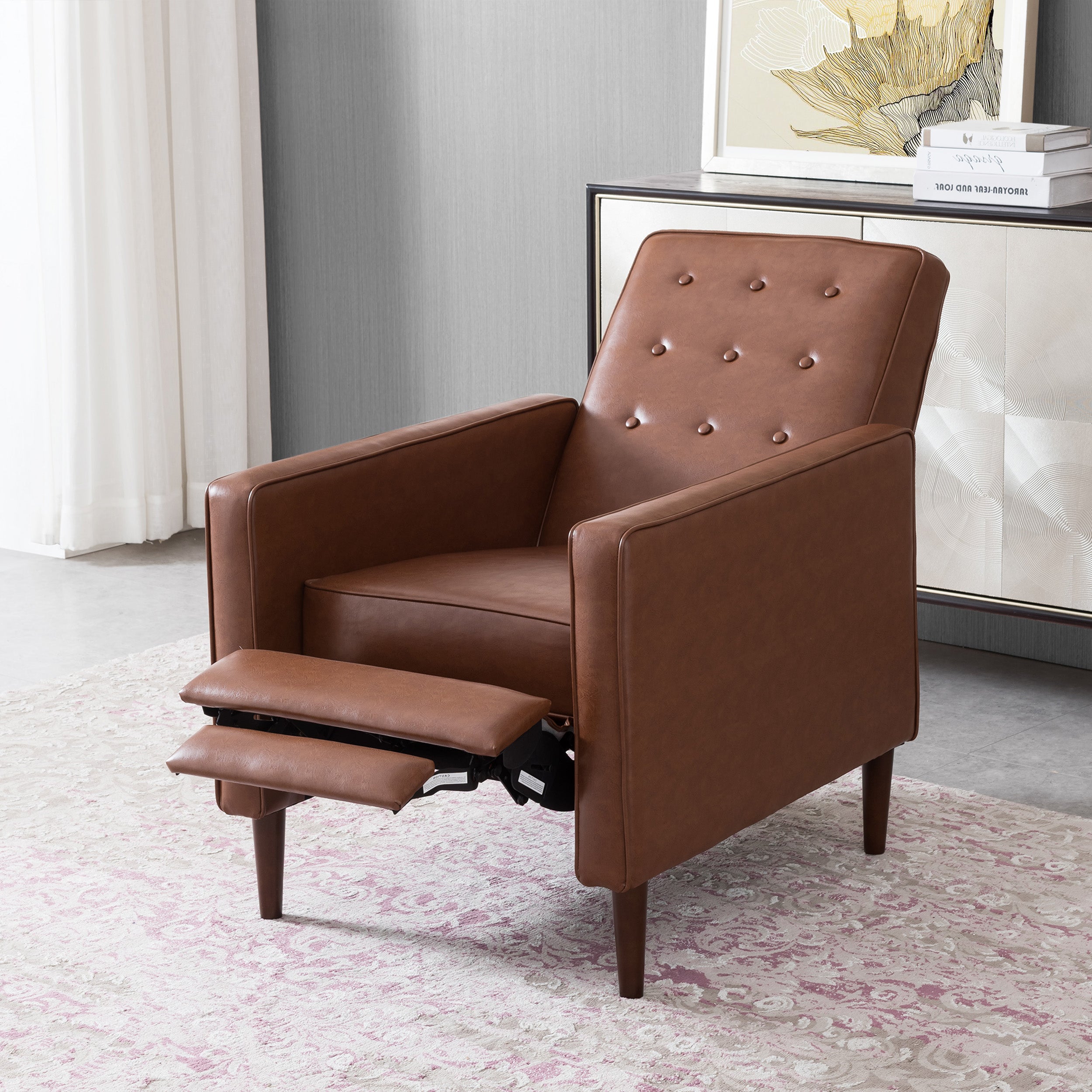 Mason Mid-Century Modern Button Tufted Recliner