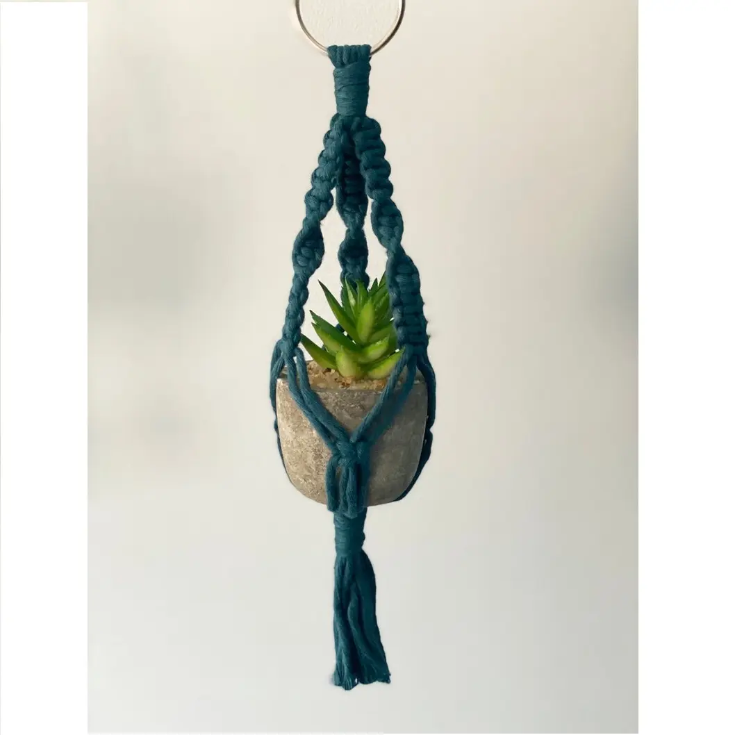 Hand Knitted Macrame Plant Hanger Indoor Outdoor Wall Hanging Planter Plant Holder For Home Decoration