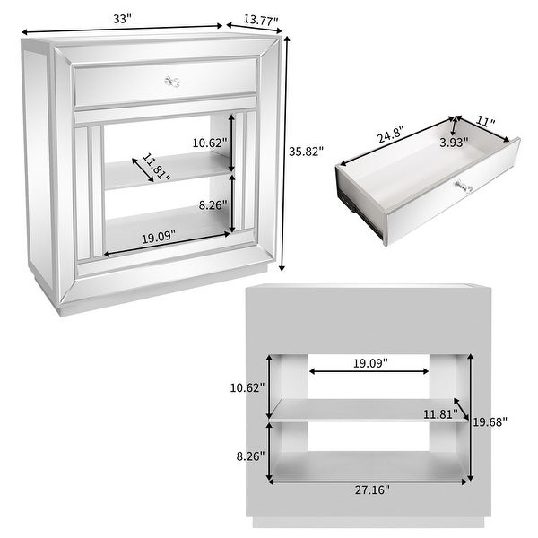 MDF with Mirror Surface TV Cabinet Fireplace Cabinet (without Fireplace)