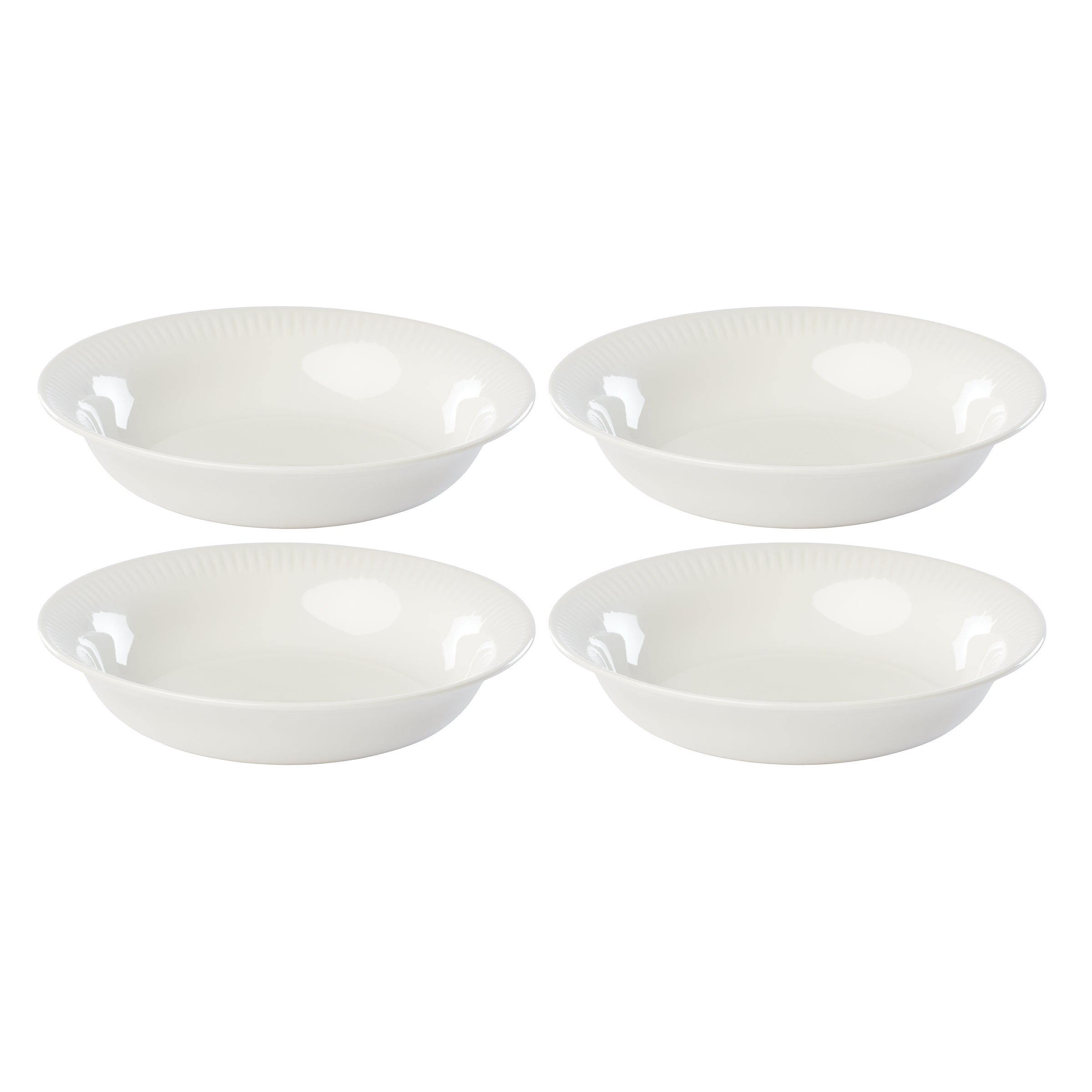 Profile White Porcelain 4-Piece Pasta Bowl Set