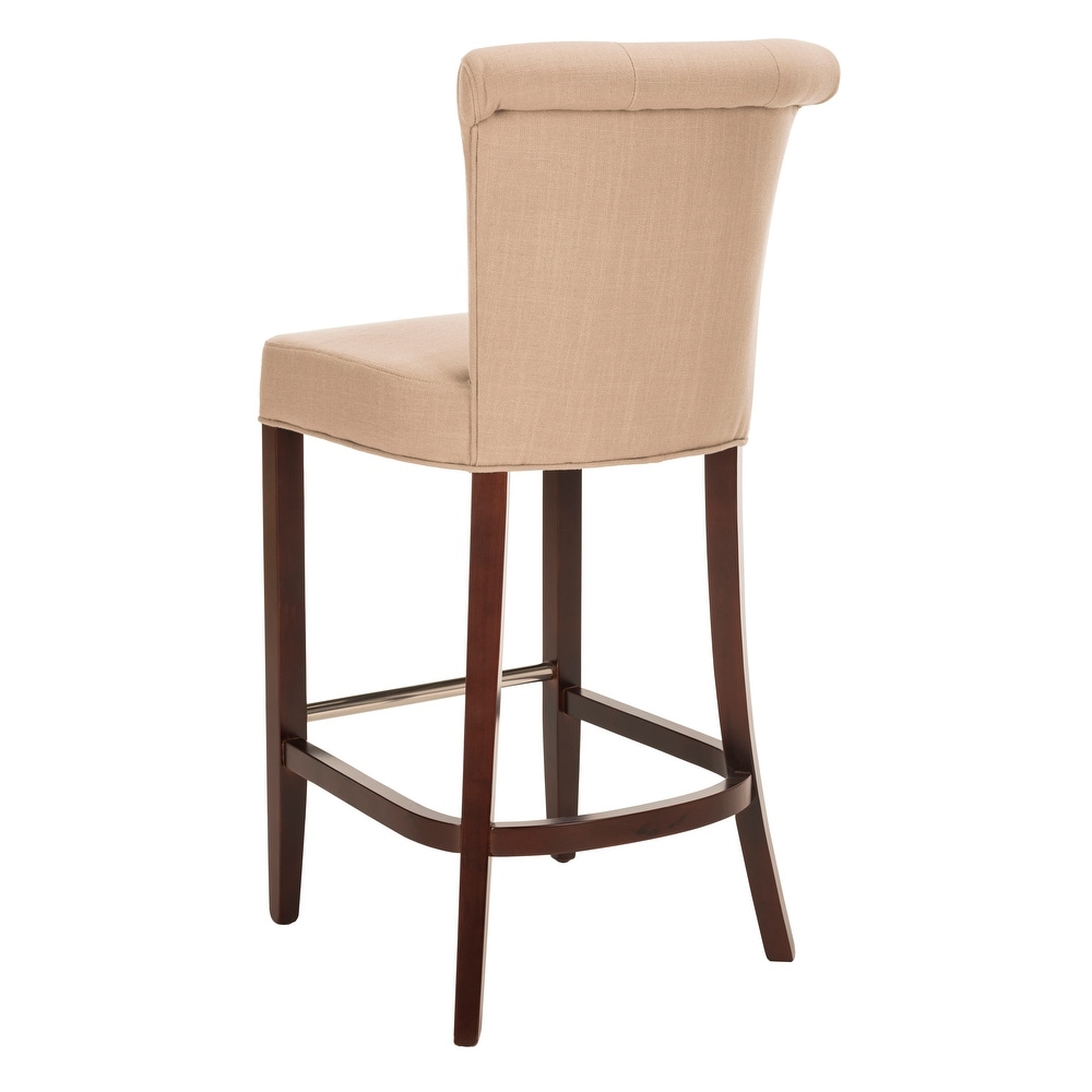 SAFAVIEH 29.7 inch Parker Curved Back Mahogany Bar Stool   19.6\