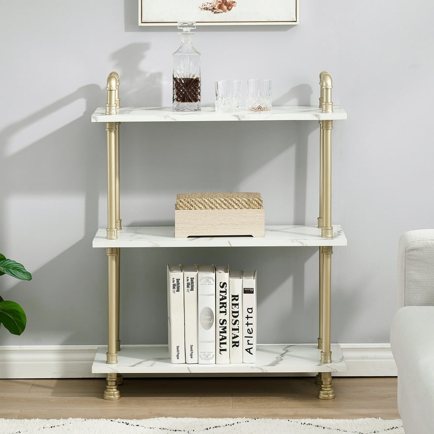 Ivinta Industrial Bookshelf 3/4/5/6 Shelf Bookcase  Rustic Shelves  Modern White Shelves