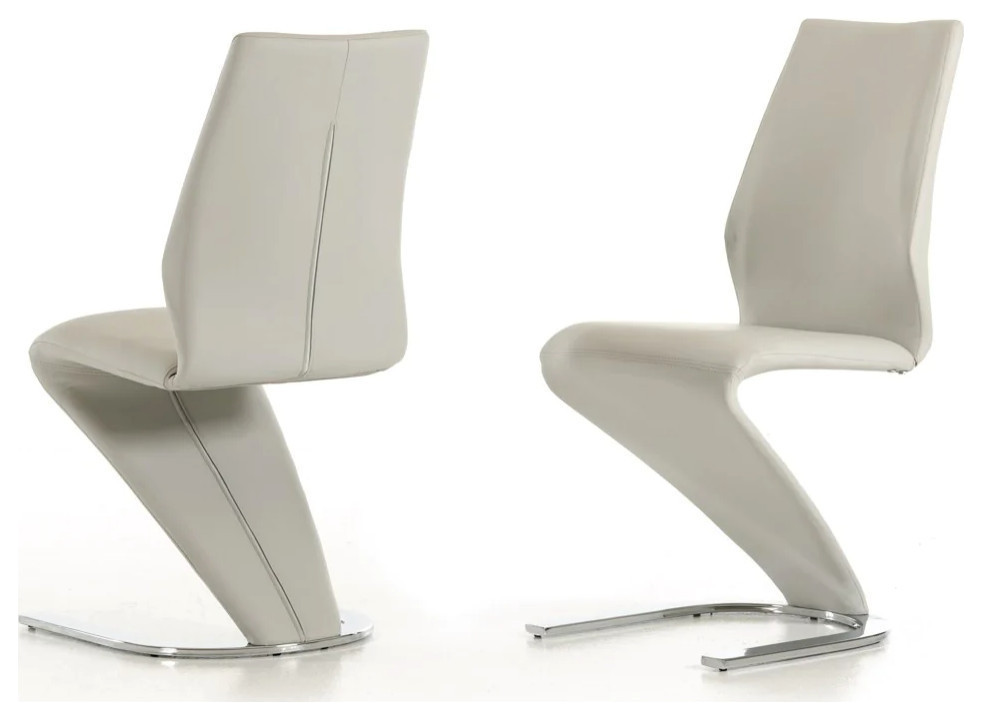 Declan Modern Light Gray Leatherette Dining Chair  Set of 2   Contemporary   Dining Chairs   by V.S.D Furniture  Houzz