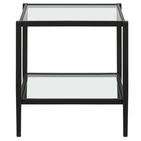 Hera 20'' Wide Square Side Table with Clear Shelf