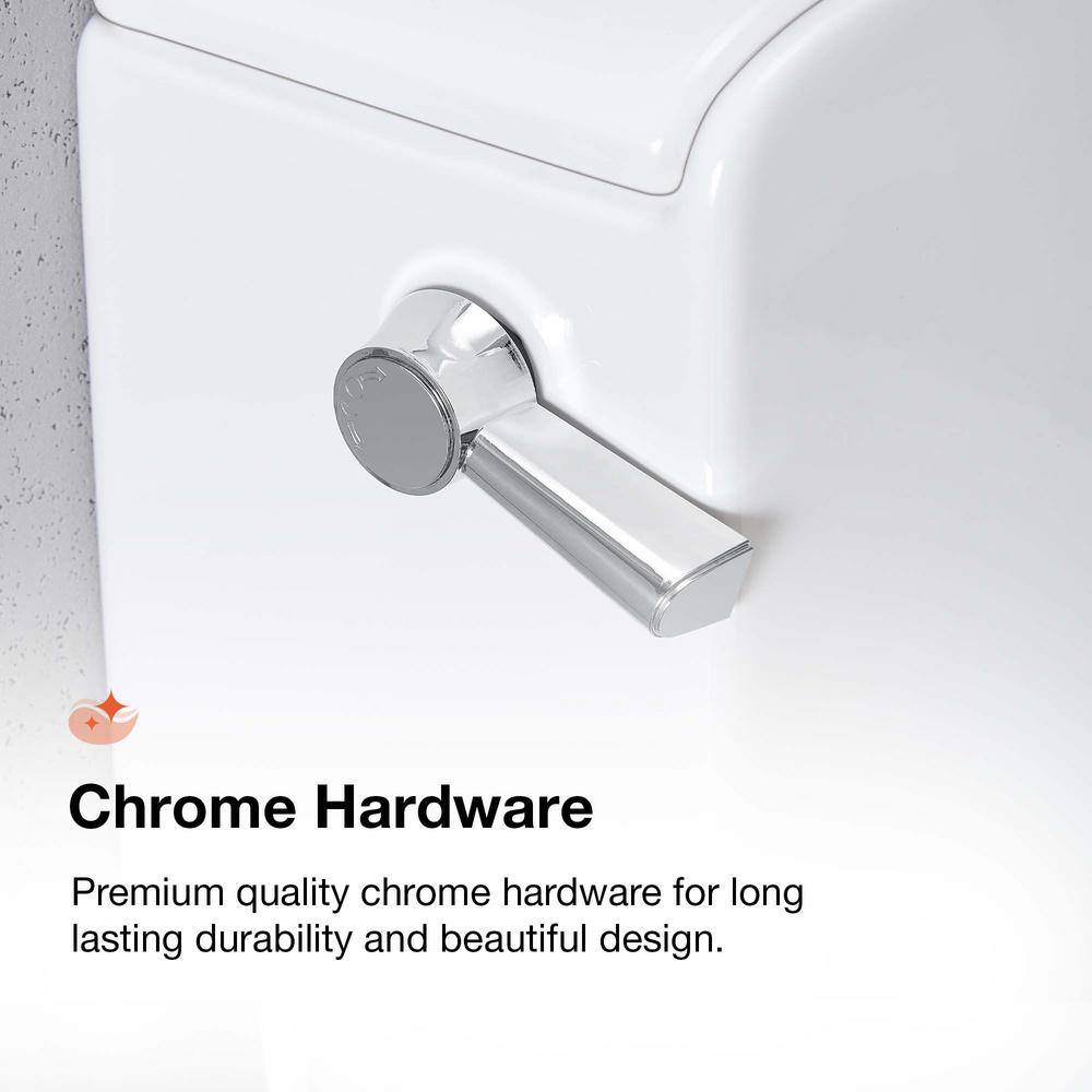 Glacier Bay Ranier 2-piece 1.11.6 GPF Dual Flush Elongated Toilet in White Seat Included GBTO202