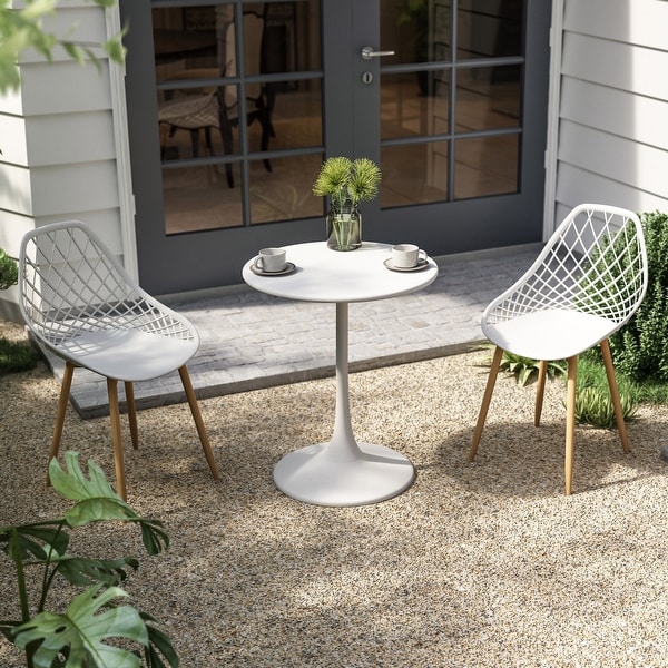 Kurv 3Piece Bistro Set，Weather Resistant，Indoor/Outdoor