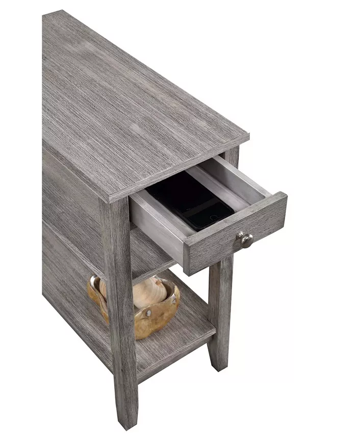 Convenience Concepts American Heritage 1 Drawer Chairside End Table with Shelves