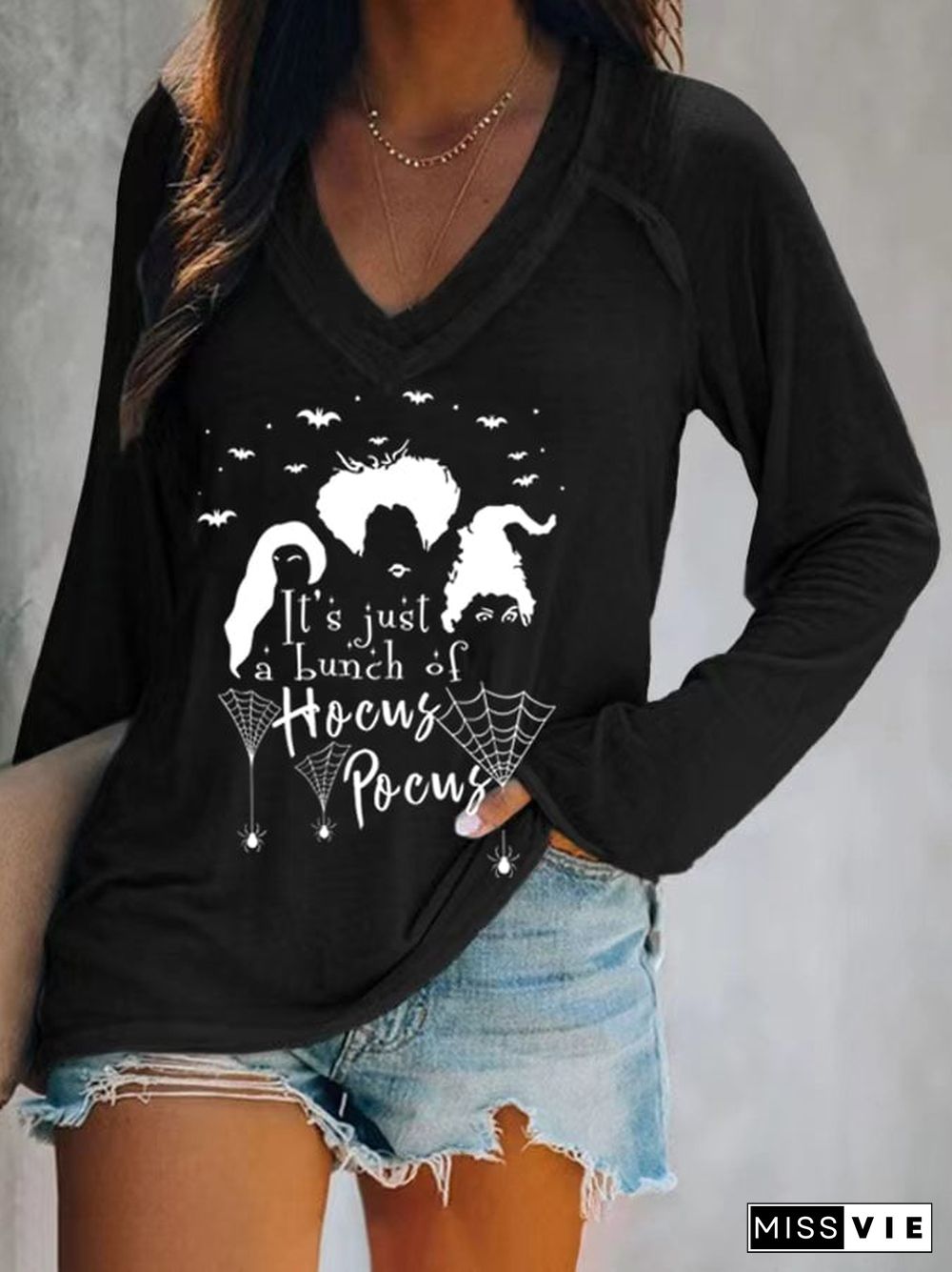 Women's Halloween Print Casual T-Shirt