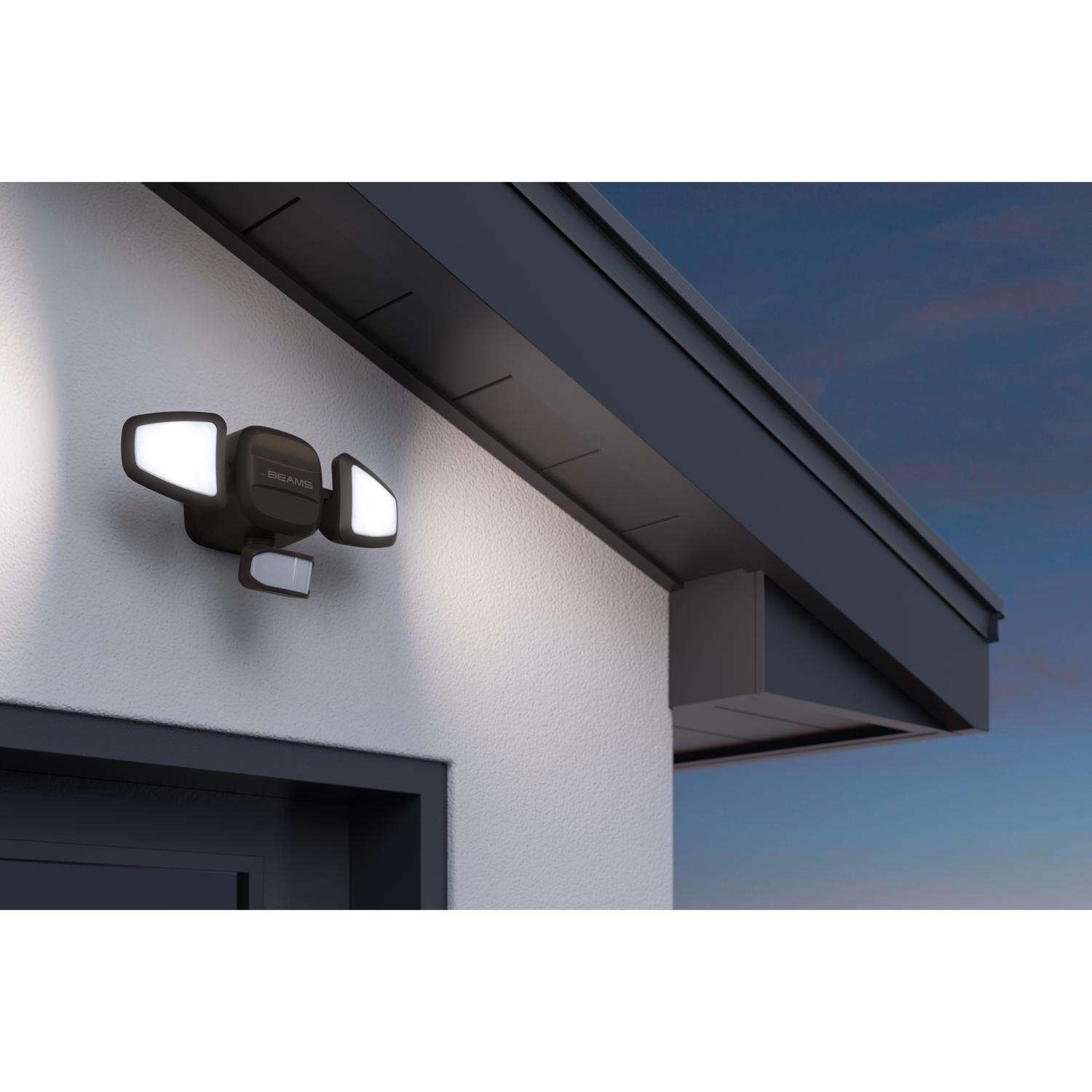 Mr. Beams Motion-Sensing Battery Powered LED Black Security Light