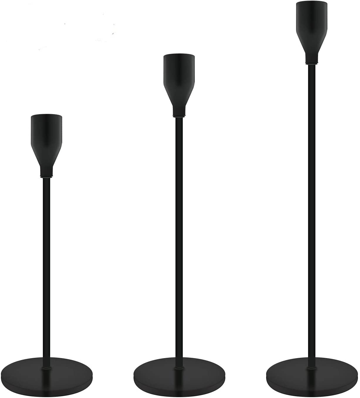 Taper Candle Holders Black Table Decorative Candlestick Holder for Wedding Dinning Party Candle Holders for Taper Candles Metal Candle Stand Metal Candelabra Fits 3/4 Inch Slim Candles and Led