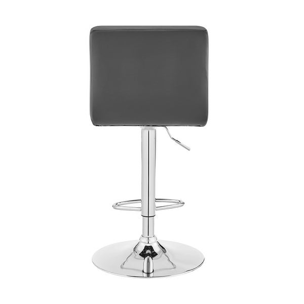 The Duval Grey Adjustable Faux Leather Swivel Bar Stool