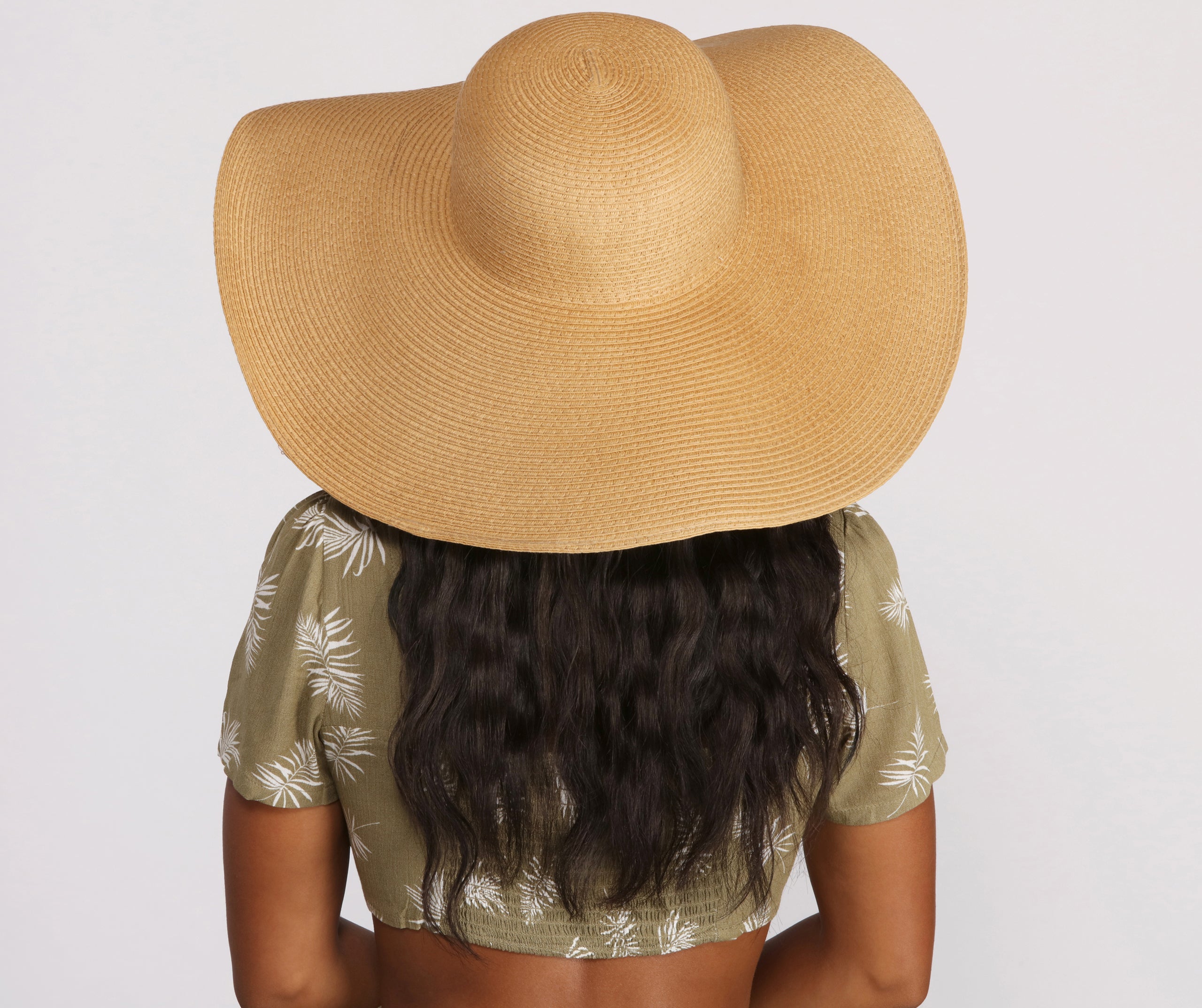 Basic Straw Wide Brim Floppy Hat