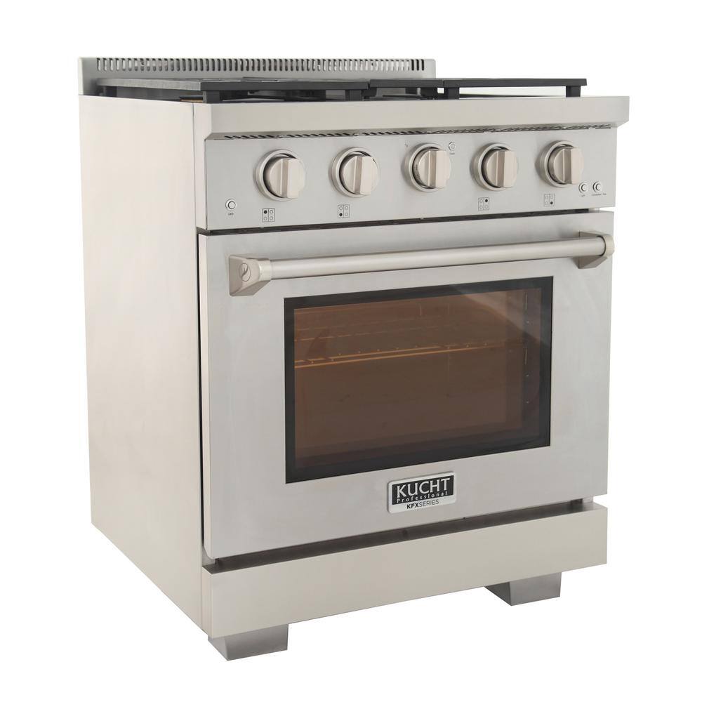 Kucht Professional 30 in. 4.2 cu. ft. Natural Gas Range with Power Burner and Convection Oven in Stainless Steel KFX300