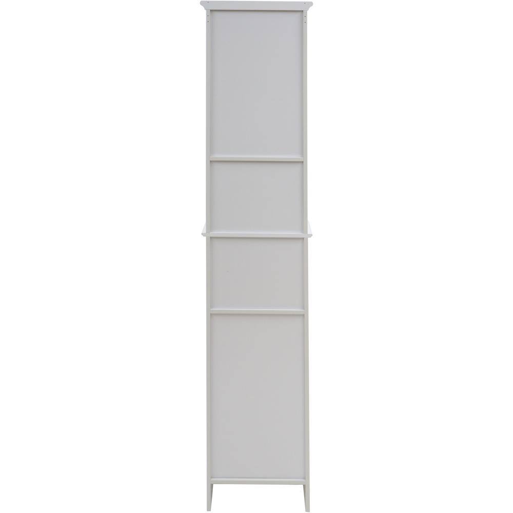 Redmon Contemporary Country 13.5 in.W x 8 in.D x 65 in.H Free Standing Floor Shelf With Shaker Panels  Lower Cabinet in White 5232WH