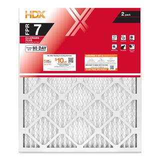 HDX 18 in. x 20 in. x 1 in. Allergen Plus Pleated Air Filter FPR 7 (2-Pack) HDX2P7-011820