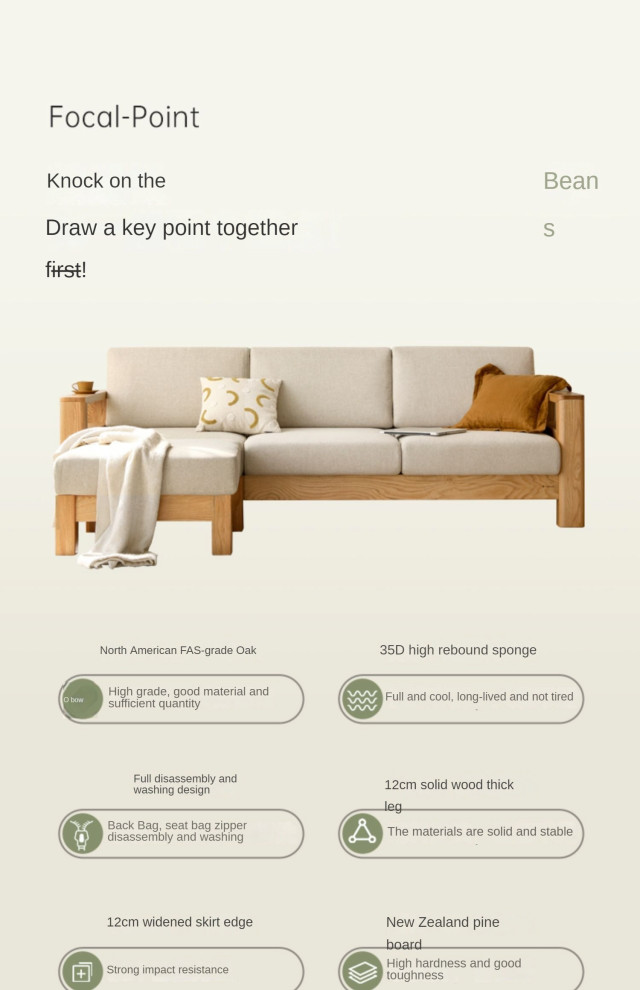 Oak Solid Wood Sofa   Transitional   Sectional Sofas   by GVAwood  Houzz