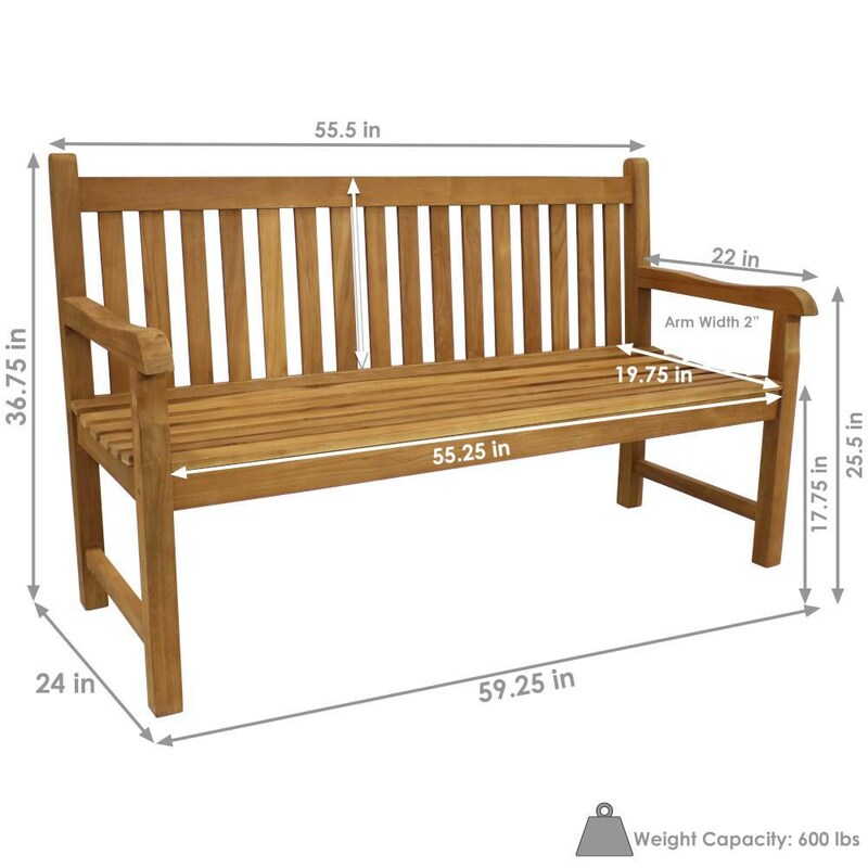 Ultimate Patio Outdoor Teak Wooden Garden Bench