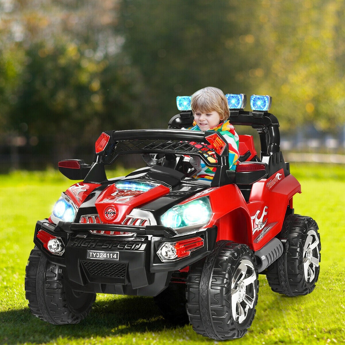 Costzon Ride On Truck, 12V Battery Powered Car (Red)