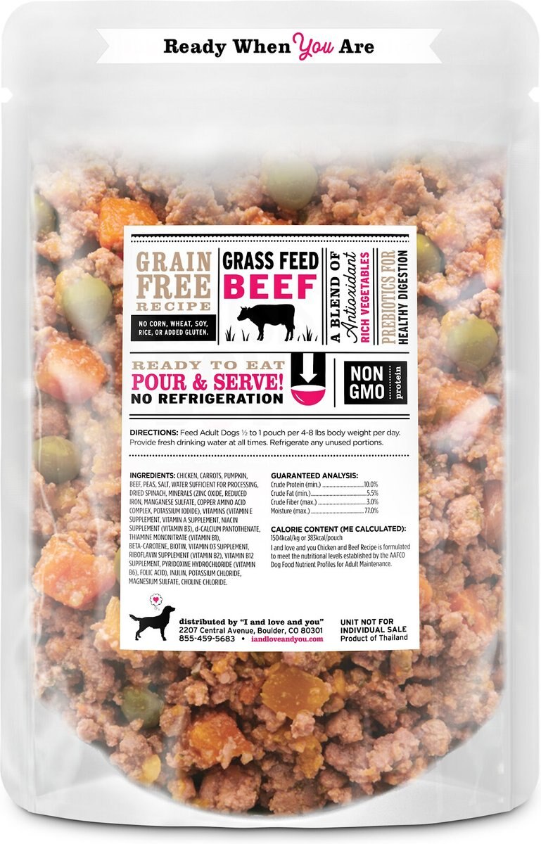 I and Love and You Irresist-a-Bowls Grain-Free Chicken and Duck Recipe Freeze-Dried Dog Food， 9-oz pouch